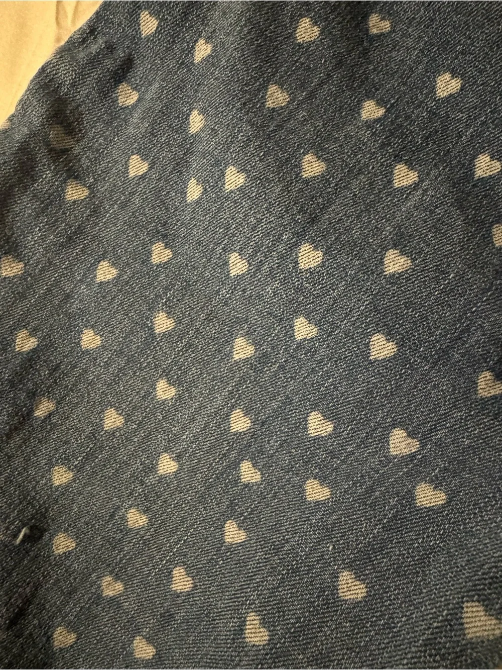 Safety Hem Heart Print Skinny Jeans - Blue